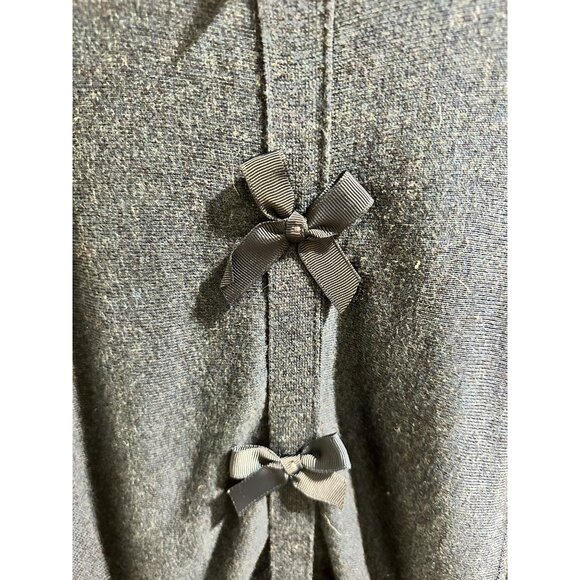 🍒 2/$20 🍒 Dark Turquoise Long Sleeve Sweater with Bow Design Down Back sz - Picture 7 of 10